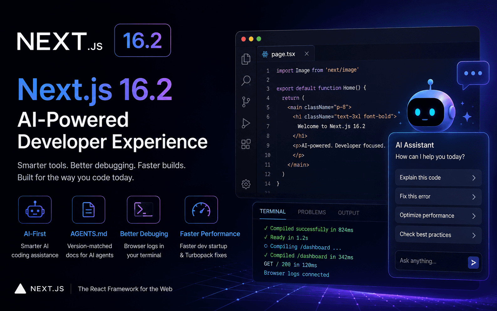 Cover image for "Next.js 16.2: The AI Update Developers Needed" - Prajwal V Naik Blog